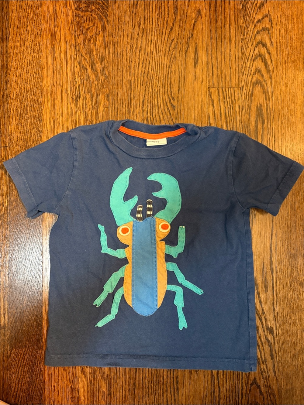 Mini Boden Navy Short-Sleeve Tee with Beetle